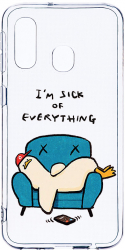 Husa Bestcase comp cu Samsung Galaxy A40 Im Sick Of Everything 2MM Soft Silicon prot cam T 1017 