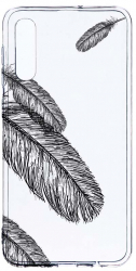 Husa Bestcase comp cu Samsung Galaxy A50 / A30s / A50s Feathers BW 2MM Soft Silicon prot cam T 18 