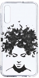Husa Bestcase comp cu Samsung Galaxy A50 / A30s / A50s Woman BW 2MM Soft Silicon prot cam T 51 