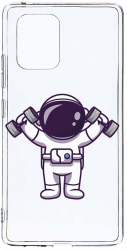 Husa Bestcase comp cu Samsung Galaxy A71 Astronaut Gym 2MM Soft Silicon prot cam T 778 