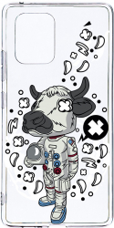 Husa Bestcase comp cu Samsung Galaxy A71 Cow Astronaut 2MM Soft Silicon prot cam T 976 