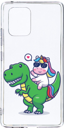 Husa Bestcase comp cu Samsung Galaxy A71 Dino Rider Unicorn 2MM Soft Silicon prot cam T 993 