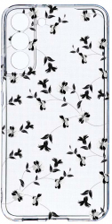 Husa Bestcase comp cu Samsung Galaxy S22 Plus Black Flower 2MM Soft Silicon prot cam T 128 