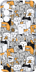 Husa Bestcase comp cu Samsung Galaxy S21 FE Cat Pattern 2MM Soft Silicon prot cam T 1030 