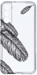 Husa Bestcase comp cu Samsung Galaxy S21 FE Feathers BW 2MM Soft Silicon prot cam T 18 