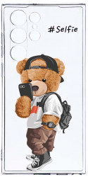 Husa Bestcase comp cu Samsung Galaxy S22 Ultra Selfie Teddy Bear 2MM Soft Silicon prot cam T 925 
