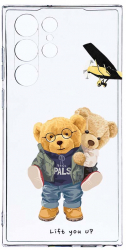 Husa Bestcase comp cu Samsung Galaxy S22 Ultra Teddy Bear Lift me up 2MM Soft Silicon prot cam T 933 