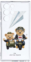 Husa Bestcase comp cu Samsung Galaxy S22 Ultra Teddy On The Road 2MM Soft Silicon prot cam T 932 