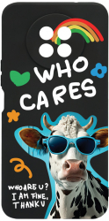 Husa Bestcase compatibila cu Honor 50 Lite Cool Cow - Who Cares 0.8MM Slim prot cam Negru c-B 975 