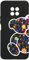 Husa Bestcase compatibila cu Honor 50 Lite Flower Teddy Bear 0.8MM Slim prot cam Negru c-B 983 