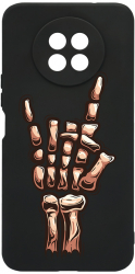 Husa Bestcase compatibila cu Honor 50 Lite Skeleton Hand FU 0.8MM Slim prot cam Negru c-B 964 