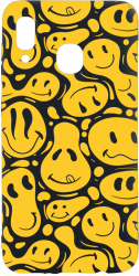 Husa Bestcase compatibila cu Huawei P Smart 2019 Acid Smiley 0.8MM Slim Negru B 1053 
