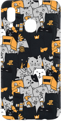 Husa Bestcase compatibila cu Huawei P Smart 2019 Cat Pattern 0.8MM Slim Negru B 1030 