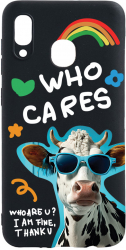 Husa Bestcase compatibila cu Huawei P Smart 2019 Cool Cow - Who Cares 0.8MM Slim Negru B 975 