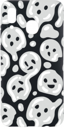 Husa Bestcase compatibila cu Huawei P Smart 2019 Gray Acid Smiley 0.8MM Slim Negru B 1000 