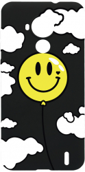 Husa Bestcase compatibila cu Nokia C30 Balloon Smiley 0.8MM Slim Negru B 957 