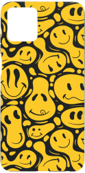 Husa Bestcase compatibila cu Vivo Y01 Acid Smiley 0.8MM Slim Negru B 1053 