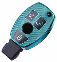 Husa verde carbon pentru cheie Mercedes Benz A C E S G Class GLA CLA GLK GLC W204 W463 W176 W251 W205 AMG 3 butoane 