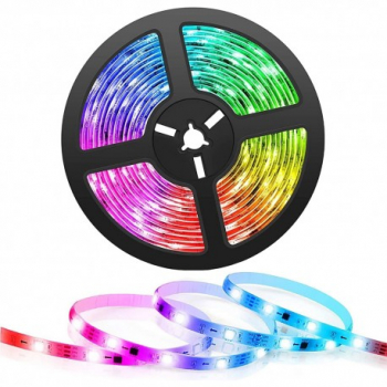 Kit banda LED RGB Smart WiFi Techstar® SMD 5050 5m DC 5V USB Control Vocal Compatibila cu Alexa Amazon