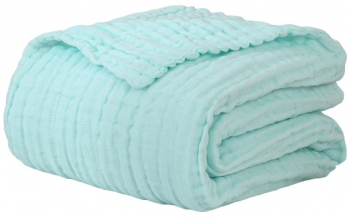 Paturica bebe din muselina 6 straturi 0-5 ani 110 x 110 cm din bumbac organic Verde 