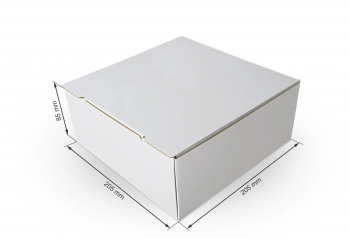 Cutie carton microondul alb 205x205x85mm 