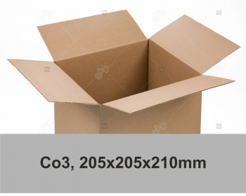 Cutie carton ondulat natur CO3 205x205x210 mm 