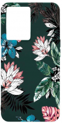 Husa BestCase Compatibila Cu OPPO A57s Pastel Colors - Flowers 0.8MM Slim Forest Green FG 500 