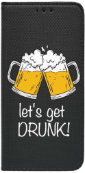 Husa Bestcase compatibila cu Samsung Galaxy A22 5G Lets Get Drunk Inchidere Magnetica Flip Case FLb 170 