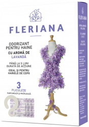 Odorizant natural pentru haine FLERIANA Lavanda 3 bucati 