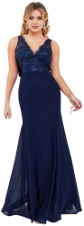 Rochie pentru petrecere sau banchet cu bust din dantela brodata si fusta din voal lunga cod 3316n 