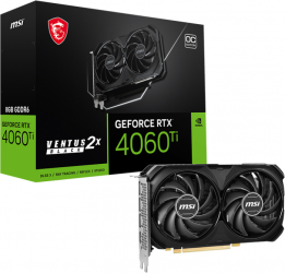 Placa Video MSI NVIDIA GEFORCE RTX 4060 TI VENTUS 2X BLACK 8G OC 8GB GDDR6 128-bit 