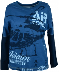 Bluza cu maneca lunga pentru baieti Wendee DS101104-B-122 Bleumarin 