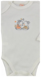 Body cu maneca lunga pentru copii Koala Misio 3034C 68 cm Crem 