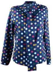 Camasa cu maneca lunga pentru fete Mini Junior BFN-1-128-cm Bleumarin 