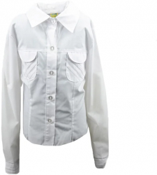 Camasa cu maneca lunga pentru fete Mini Junior CFMJ-22-128 Alb 