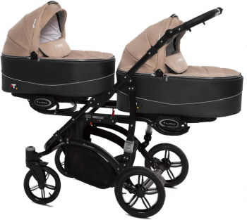 Carucior 3 in 1 pentru gemeni BabyActive Twinni CGBA-1M-2 Bej 