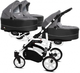 Carucior 3 in 1 pentru tripleti BabyActive Trippy TWN-03G Gri 