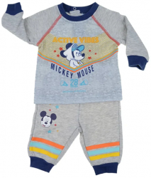 Compleu 2 piese bluza si pantaloni pentru baieti E Plus M Mickey Mouse 65-74G-74-cm Gri 