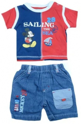 Compleu 2 piese de vara pentru baieti Disney Mickey Mouse AQE0016-67 cm Multicolor 