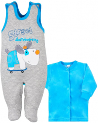 Compleu 2 piese salopeta si bluza pentru baieti Koala Street 05-788A-80 Multicolor 