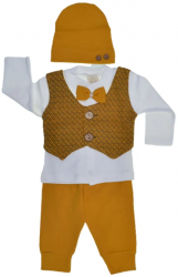 Compleu elegant 3 piese pentru baieti Ozce OZ7656-56 Mustariu 