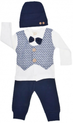 Compleu elegant 3 piese pentru baieti Ozce OZ7657-56 Bleumarin 