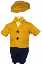 Costum botez 5 piese pentru baieti Micul Vip MCVB6-0-3-luni Multicolor 