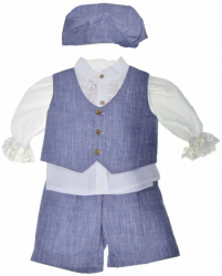 Costum botez din 4 piese pentru baieti Duomar 20623-1-68 Albastru 