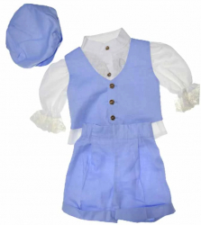 Costum botez din 4 piese pentru baieti Duomar 20623-5-80 Albastru 