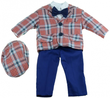 Costum de botez 5 piese pentru baieti Mini Junior CEB-41-0-3-luni Multicolor 