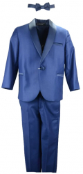 Costum elegant 3 piese pentru baieti LA Kids 1570-CEB-86-cm Bleumarin 
