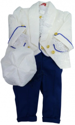 Costum elegant 4 piese pentru baieti Mini Junior CSS-5677-74 Alb 
