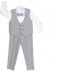 Costum elegant din 4 piese pentru baieti LA Kids 1770-G-92 Gri 