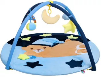 Covoras de joaca 87 x 87 cm PlayTo Ursulet 31613 Albastru